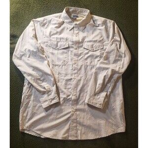 Exofficio Insect Shield Shirt Mens XL Beige Tan Long Sleeve Mesh Lined Fishing